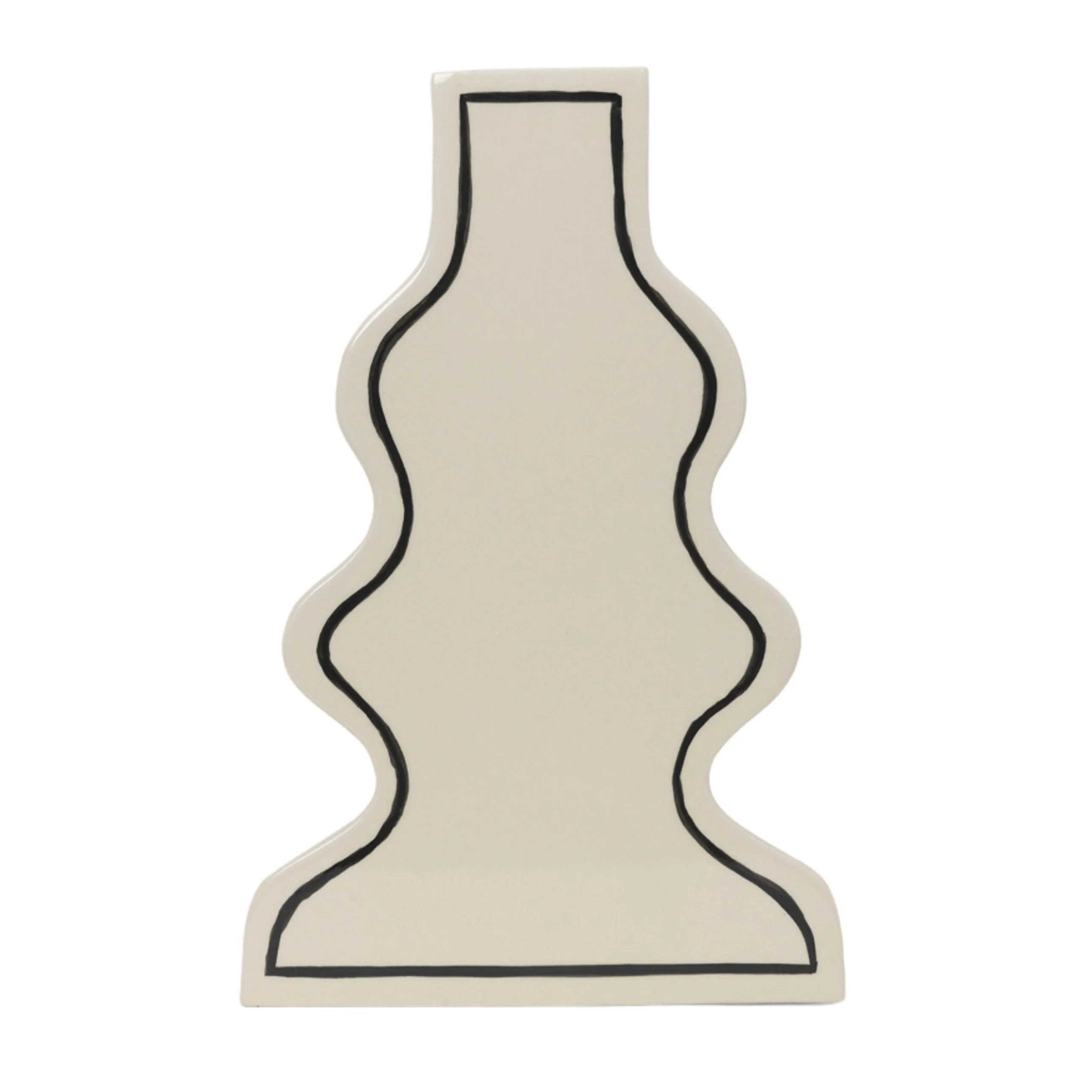 Wazon PASTE VASE CURVY złamana biel z czarnym wzorem - Image 3