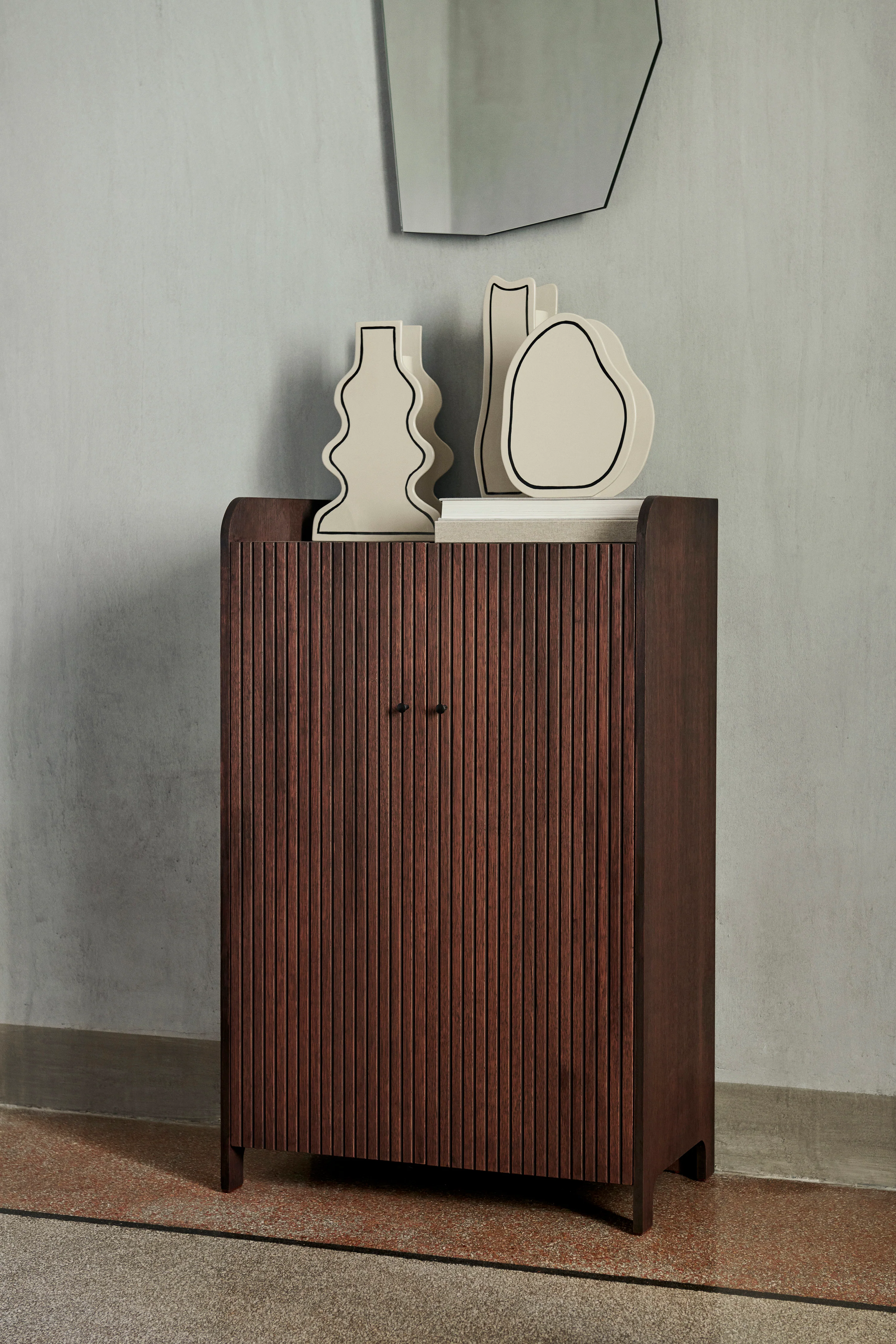 Wazon PASTE VASE ROUNDED złamana biel z czarnym wzorem - Image 2