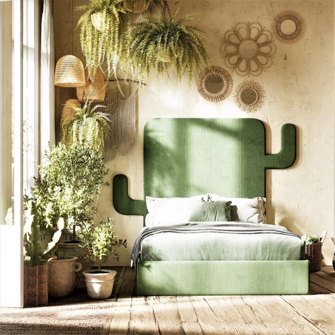 Zagłówek do łóżka CACTUS ciemnozielony - Image 4