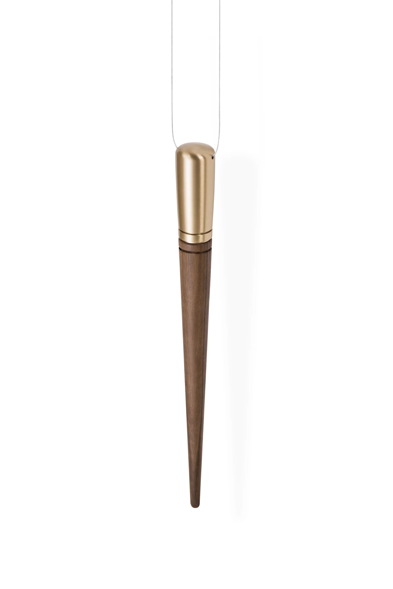 Zegar wiszący PENDULO PREMIUM drewno orzechowe z mosiężnym wykończeniem - Image 3