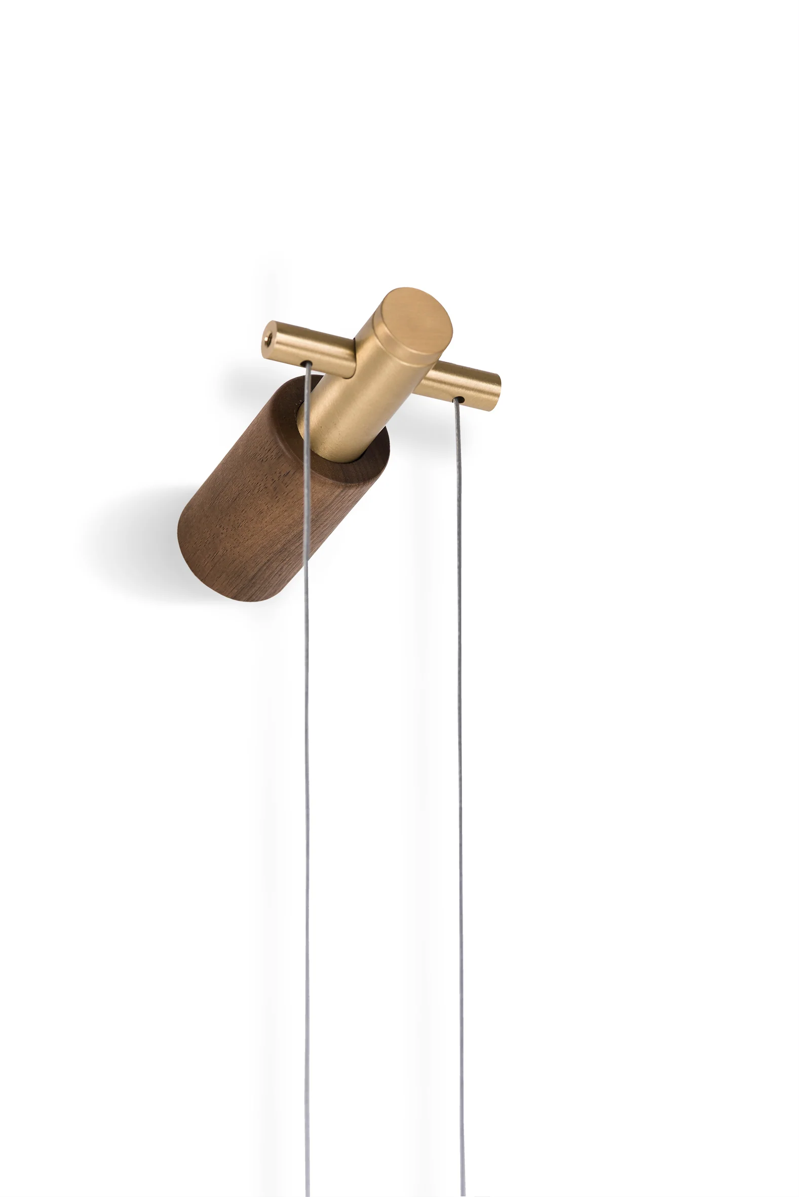 Zegar wiszący PENDULO PREMIUM drewno orzechowe z mosiężnym wykończeniem - Image 4