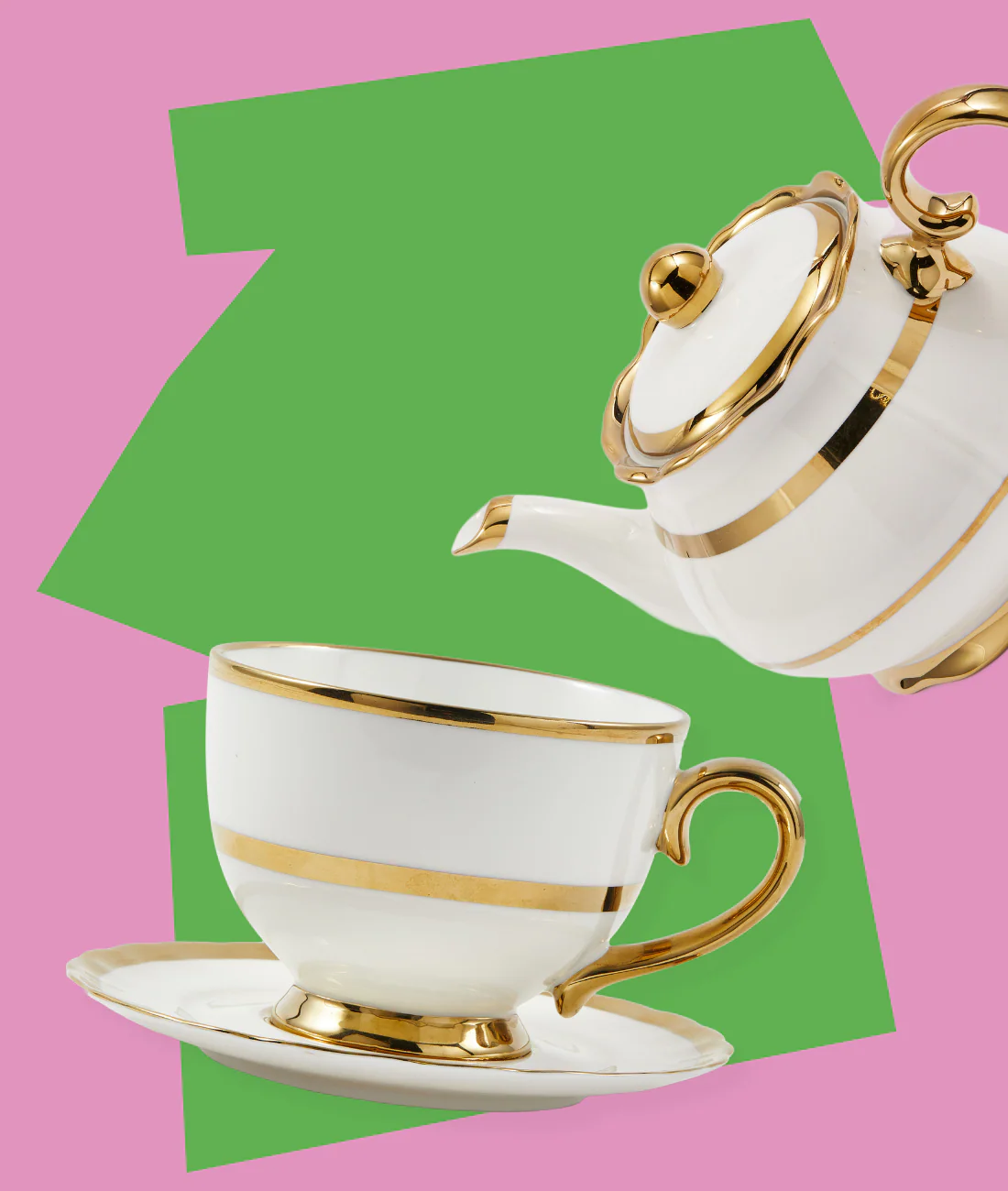 Zestaw filiżanek do herbaty GOLDEN FINDS porcelana - Image 3