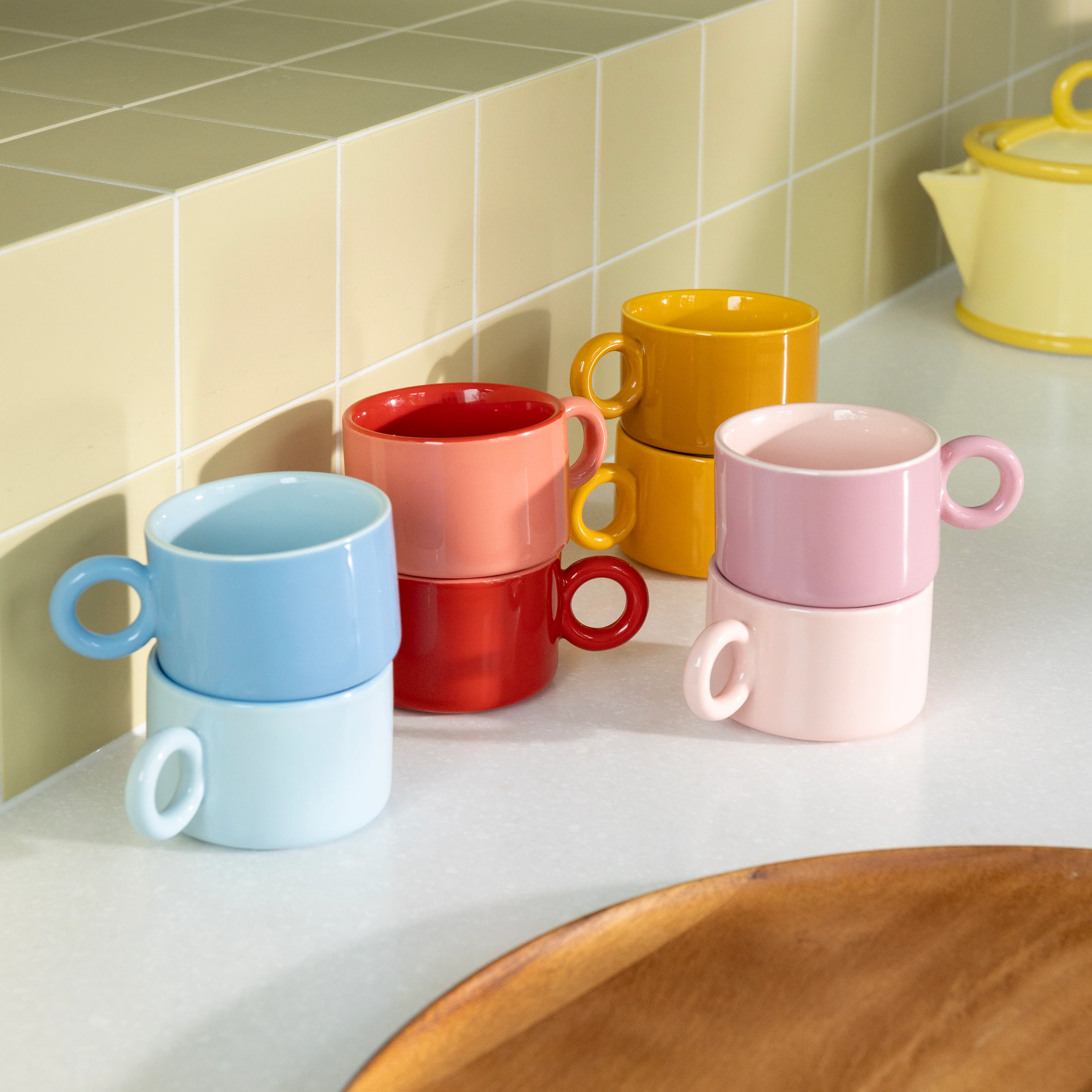 Zestaw filiżanek CHIQUITO żółta porcelana - Image 5