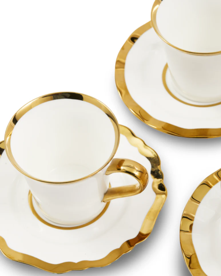 Zestaw filiżanek do kawy GOLDEN FINDS porcelana - Image 3