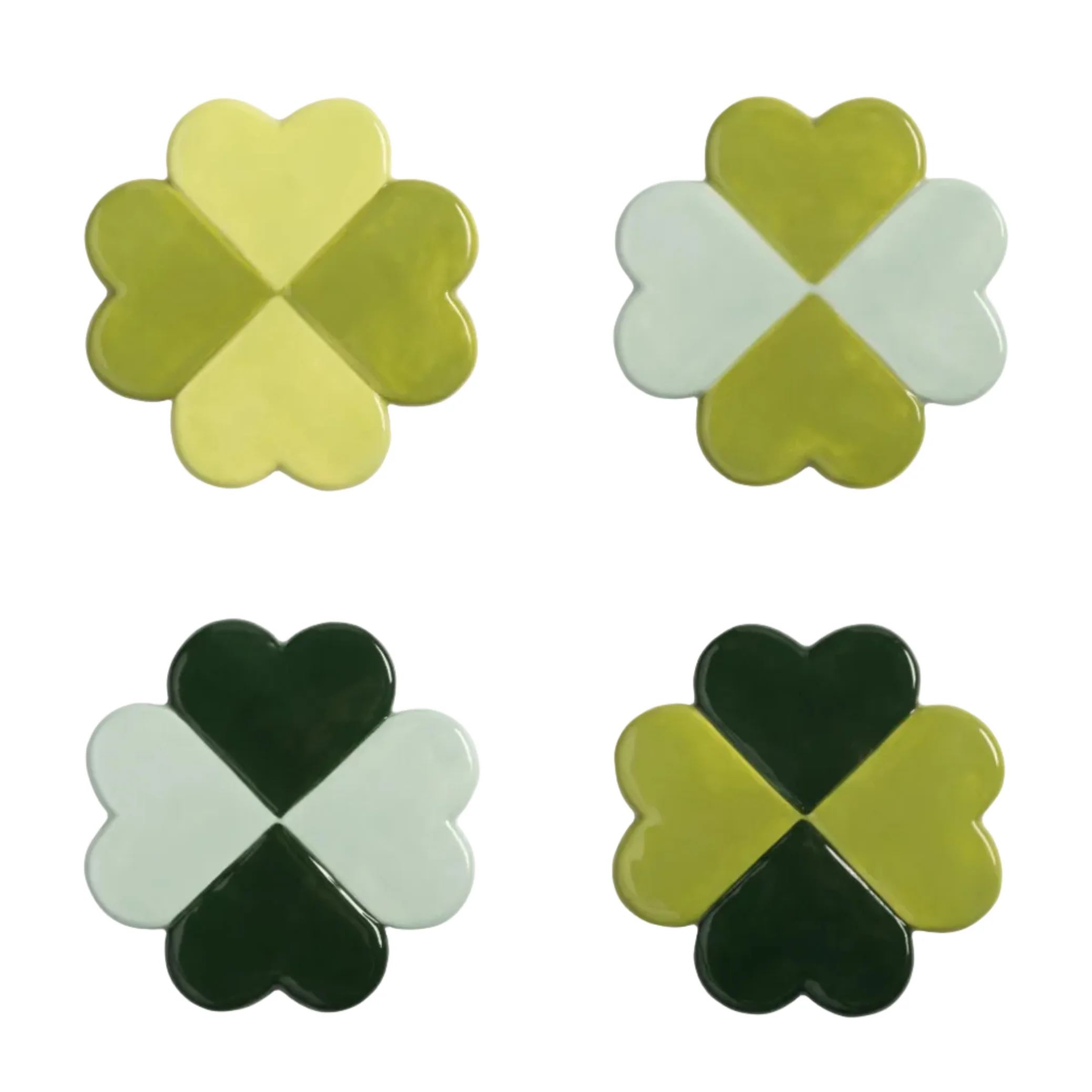 Zestaw podstawek pod szklanki LUCKY CLOVER zielony