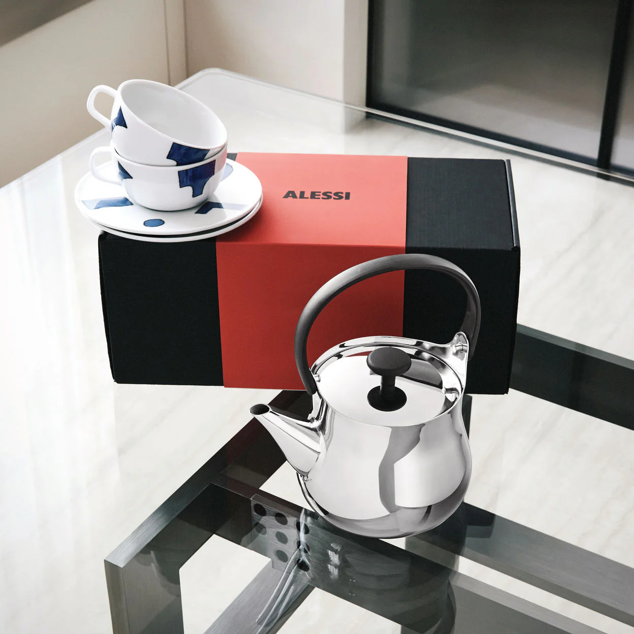 Zestaw prezentowy ALESSI & TEA stal i porcelana - Image 2