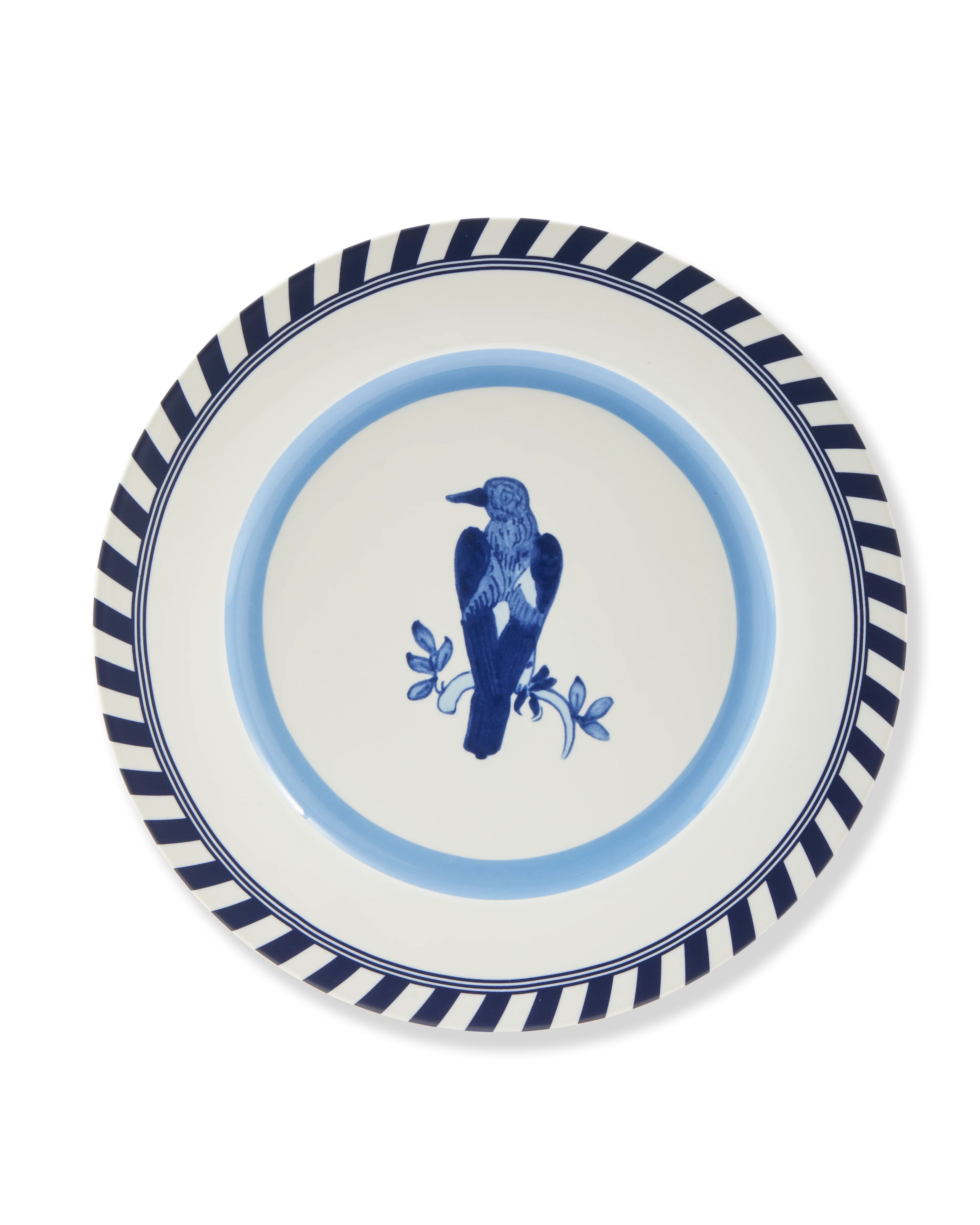 Zestaw talerzy BIRD PATTERNED biały z niebieskim - Image 4