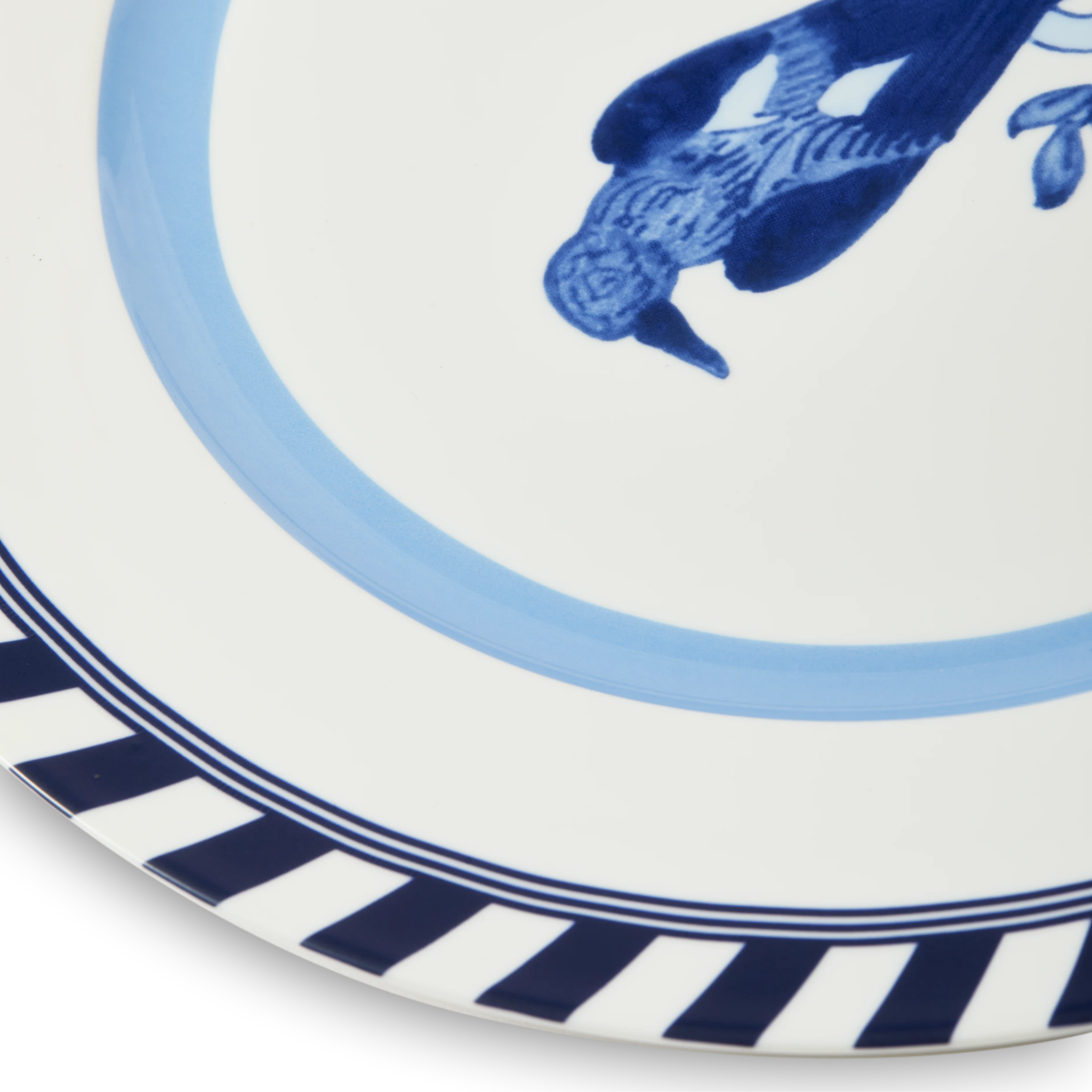 Zestaw talerzy BIRD PATTERNED biały z niebieskim - Image 6