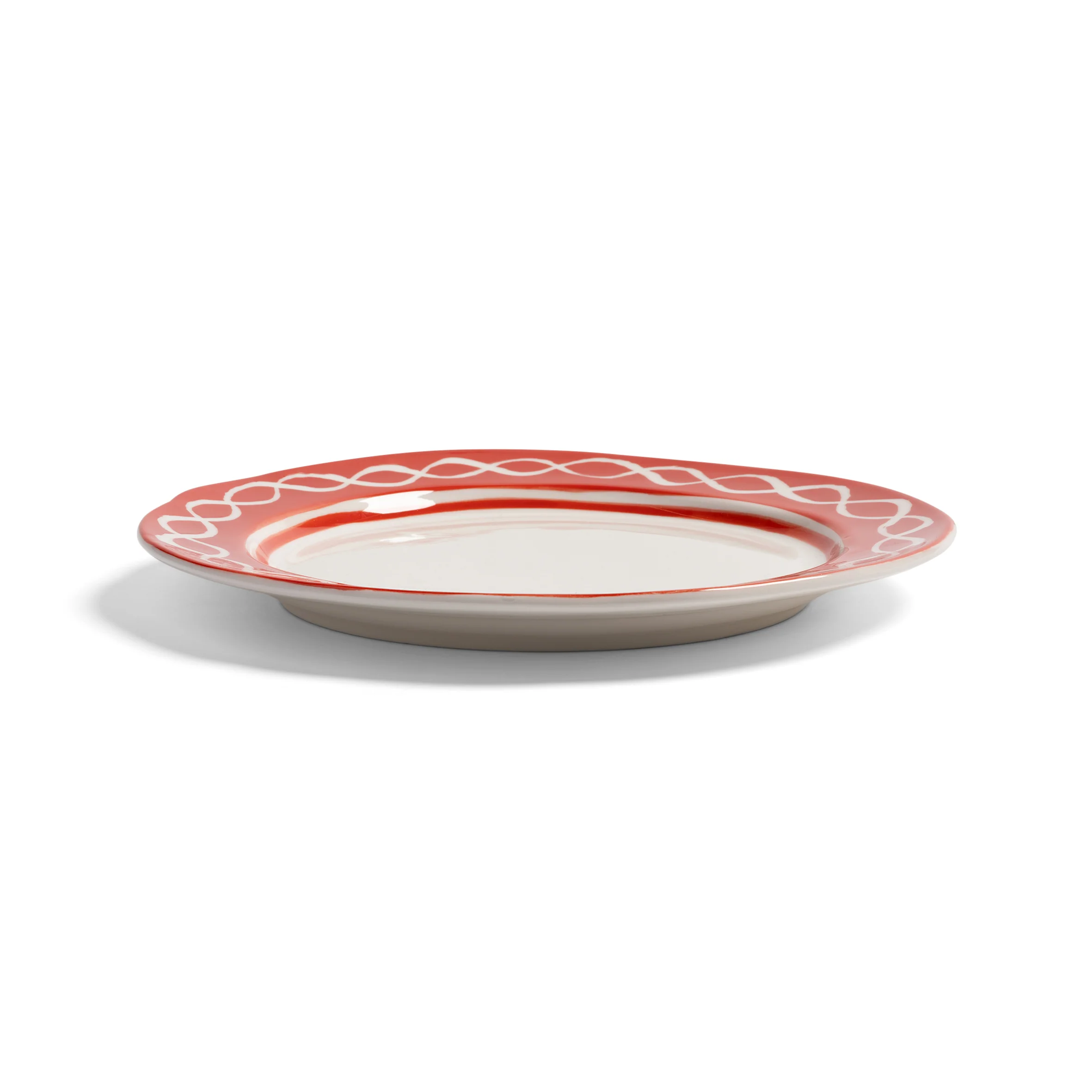 Zestaw talerzy śniadaniowych FESTIVO czerwono-biała porcelana - Image 3
