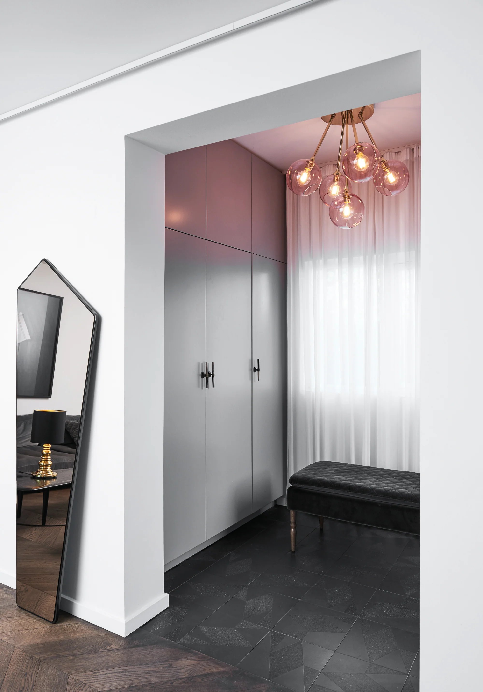 Lampa wisząca BALLROOM MOLECULE błękitny ze złotym wykończeniem - Image 2